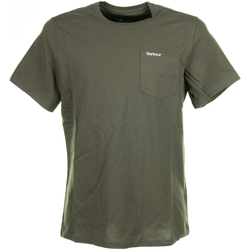 Abbigliamento Uomo T-shirt & Polo Barbour T-shirt verde con taschino e logo 
