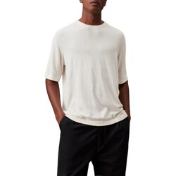 Abbigliamento Uomo Polo maniche lunghe Calvin Klein Jeans K10K112852 Bianco