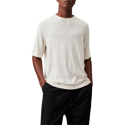 Abbigliamento Uomo Polo maniche lunghe Calvin Klein Jeans K10K112852 Bianco