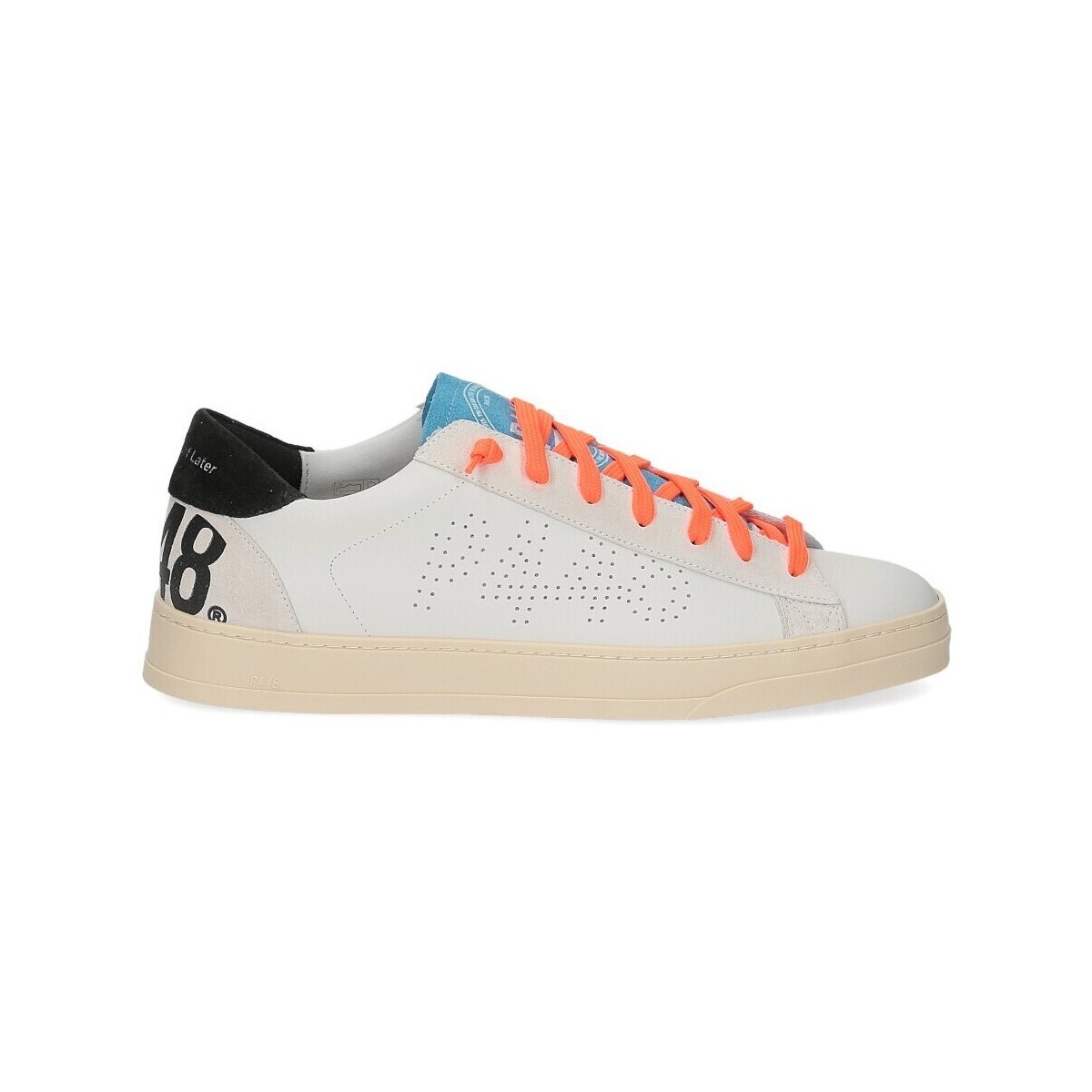 Scarpe Uomo Sneakers P448 BJack-M white neon orange Bianco