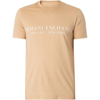 Abbigliamento Uomo T-shirt maniche corte EAX Maglietta slim di marca Beige