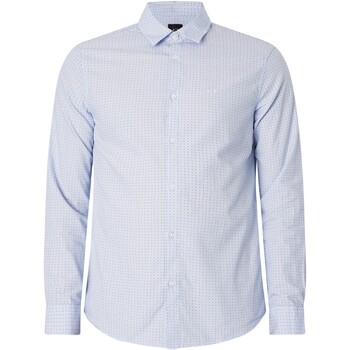 Abbigliamento Uomo Camicie maniche lunghe EAX Camicia con logo Blu