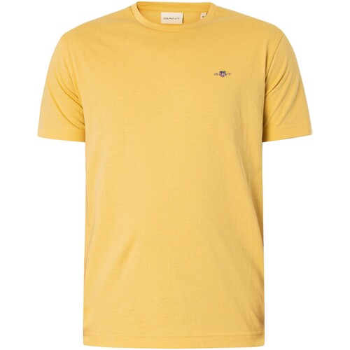 Abbigliamento Uomo T-shirt maniche corte Gant T-shirt scudo normale Giallo