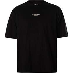 Abbigliamento Uomo T-shirt maniche corte G-Star Raw T-shirt squadrata sul petto centrale Nero