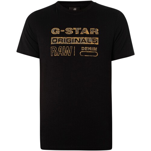 Abbigliamento Uomo T-shirt maniche corte G-Star Raw T-shirt slim originale invecchiata Nero