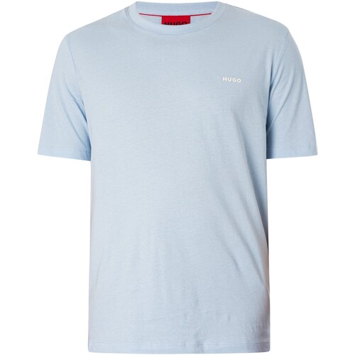 Abbigliamento Uomo T-shirt maniche corte BOSS T-shirt con logo sul petto Dero222 Blu