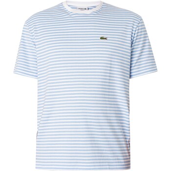 Abbigliamento Uomo T-shirt maniche corte Lacoste T-shirt a righe con logo dalla vestibilità classica Blu