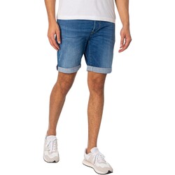 Abbigliamento Uomo Shorts / Bermuda Replay Pantaloncini di jeans affusolati Blu