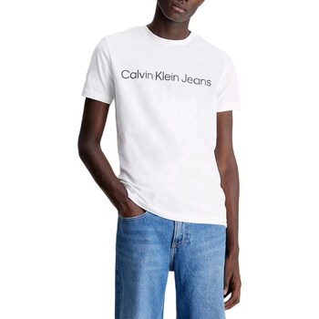 Abbigliamento Uomo Polo maniche lunghe Calvin Klein Jeans J30J325215 Bianco