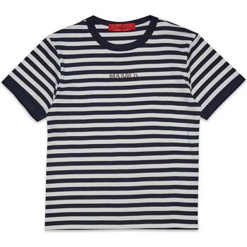 Abbigliamento Bambina T-shirt maniche corte Max & Co. T-shirt a righe con logo MX0006MX008 Blu