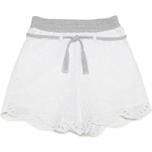 Abbigliamento Bambina Shorts / Bermuda Max & Co. Shorts in Sangallo MX0019MX006 Bianco