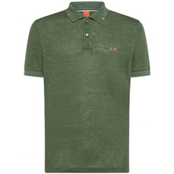 Abbigliamento Uomo T-shirt & Polo Sun68 Polo In Lino Verde Militare Verde