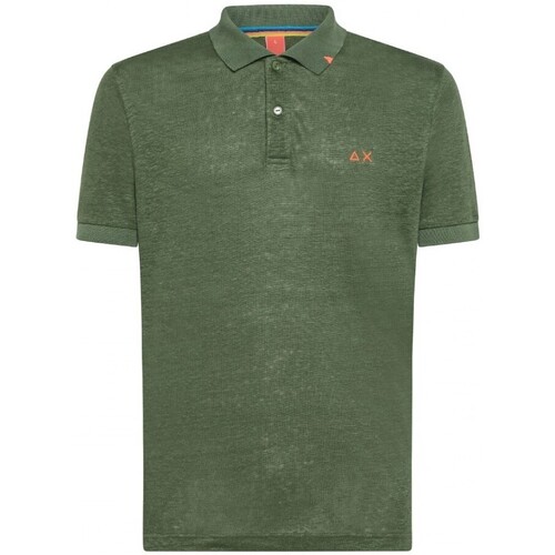 Abbigliamento Uomo T-shirt & Polo Sun68 Polo Linen Solid SS Verde