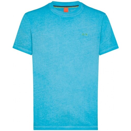 Abbigliamento Uomo T-shirt & Polo Sun68 T-Shirt Special Dyed Turchese Blu