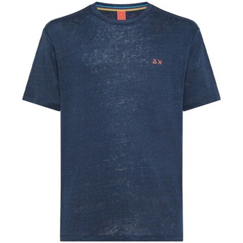 Abbigliamento Uomo T-shirt & Polo Sun68 T-Shirt Linen Solid SS Blu