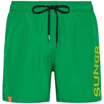 Abbigliamento Uomo Costume / Bermuda da spiaggia Sun68 Swim Pant With Macro Logo On Front Verde