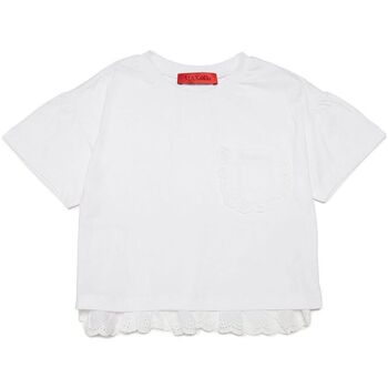 Abbigliamento Bambina T-shirt maniche corte Max & Co. T-shirt con dettagli in Sangallo MX0014MX015 Bianco