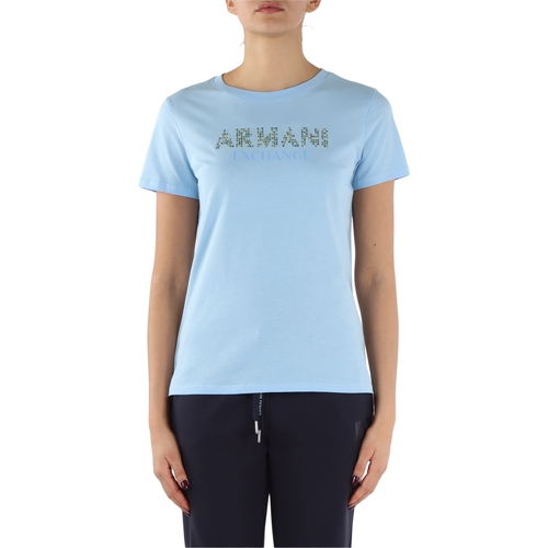 Abbigliamento Donna T-shirt maniche corte Ea7 Emporio Armani 3DYT13 Azzurro