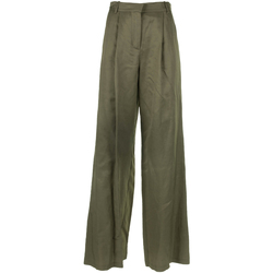 Abbigliamento Donna Pantaloni Kaos Collezioni Pantalone a vita alta wide leg verde militare Verde