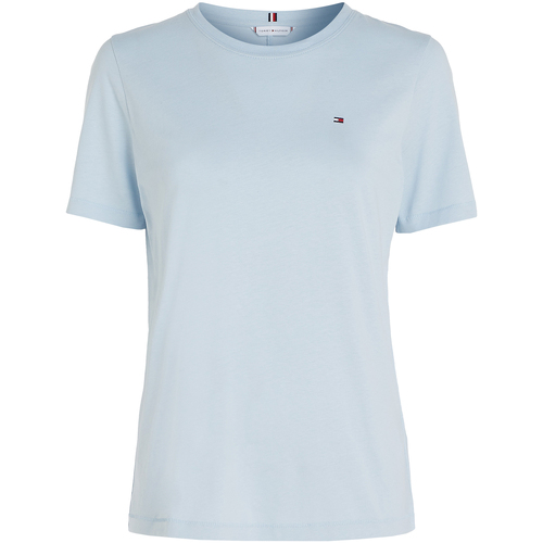 Abbigliamento Donna T-shirt & Polo Tommy Hilfiger T-shirt celeste con mini logo 