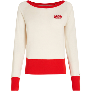 Abbigliamento Donna Maglioni Tommy Hilfiger Pullover bianco rosso 