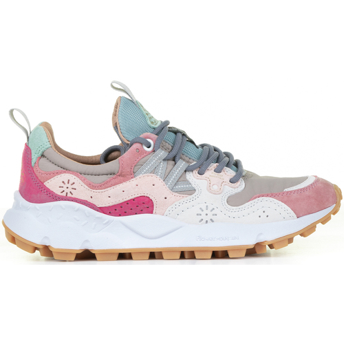 Scarpe Donna Sneakers Flower Mountain Sneakers Yamano rosa in suede e nylon 