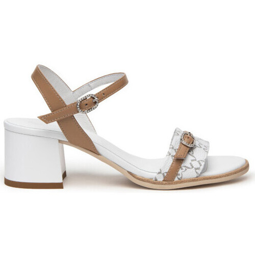 Scarpe Donna Sandali NeroGiardini sandalo bianco con fibbia strass Bianco
