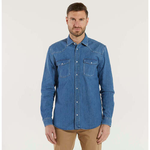 Abbigliamento Uomo Camicie maniche lunghe Dondup camicia denim jeans Blu