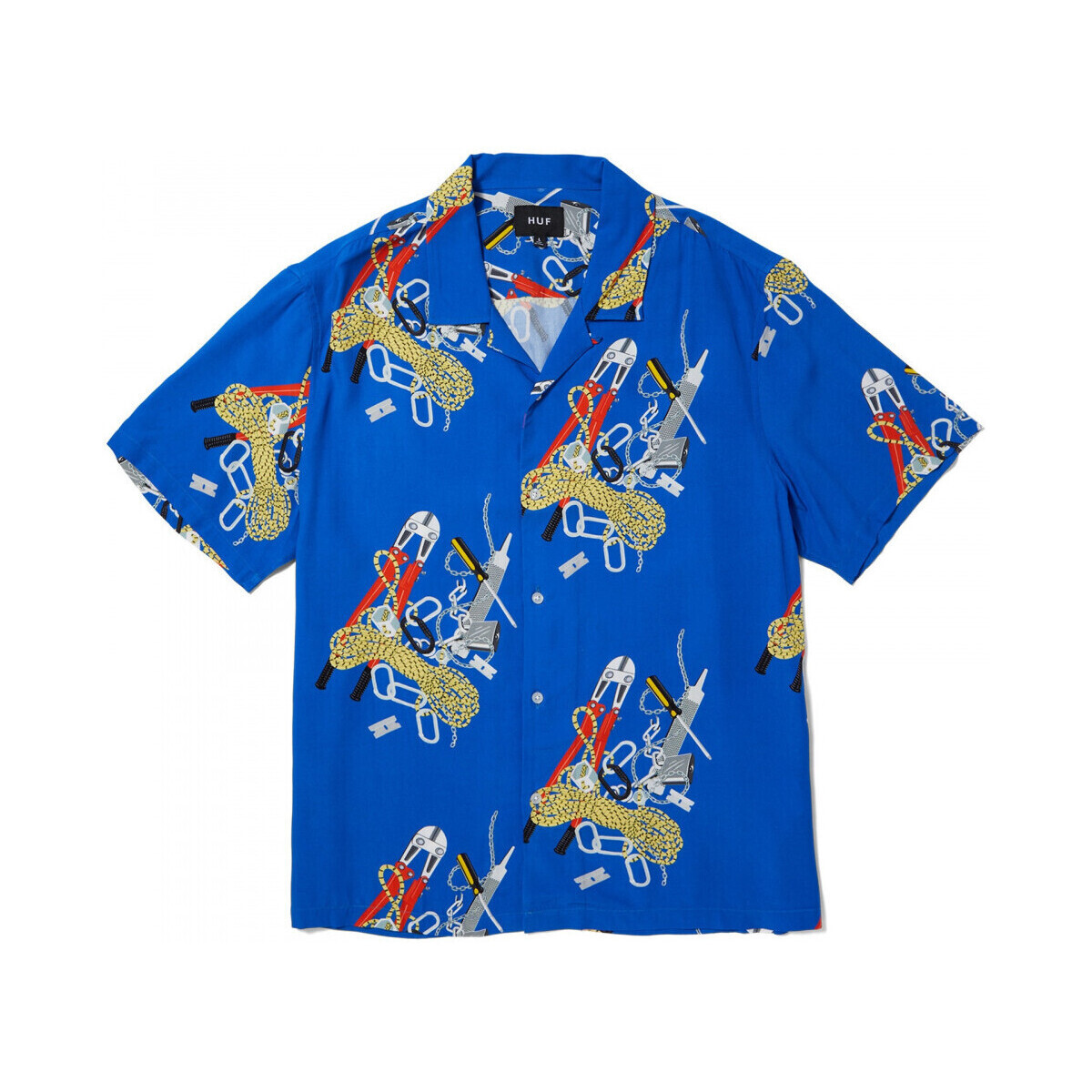 Abbigliamento Uomo Camicie maniche lunghe Huf Chemise skidrokyo ss resort top Blu