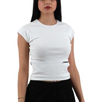 Abbigliamento Donna T-shirt maniche corte Hinnominate T-Shirt In Costina Con Stampa Bianco