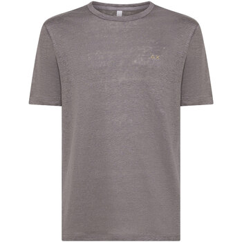 Abbigliamento Uomo T-shirt maniche corte Sun68 T-SHIRT LINEN SOLID S/S Grigio
