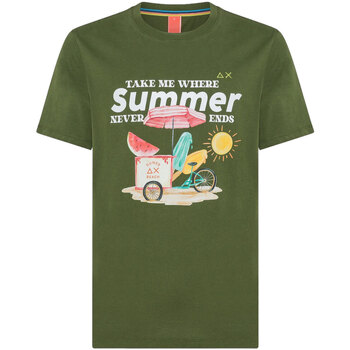 Abbigliamento Uomo T-shirt maniche corte Sun68 T-SHIRT FANCY PRINT BEACH S/S Verde