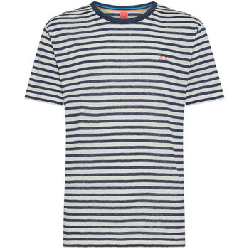 Abbigliamento Uomo T-shirt maniche corte Sun68 T-SHIRT LINEN STRIPES S/S Bianco