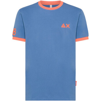 Abbigliamento Uomo T-shirt maniche corte Sun68 T-SHIRT PE LOGO FLUO S/S Blu