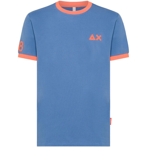 Abbigliamento Uomo T-shirt maniche corte Sun68 T-SHIRT PE LOGO FLUO S/S Blu