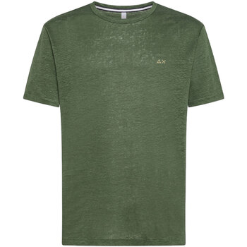 Abbigliamento Uomo T-shirt maniche corte Sun68 T-SHIRT LINEN SOLID S/S Verde