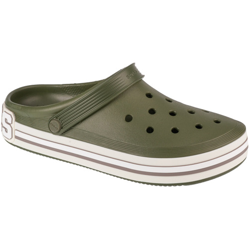 Scarpe Uomo Pantofole Crocs Off Court Logo Clog Verde