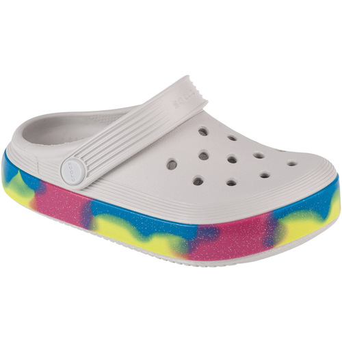 Scarpe Unisex bambino Pantofole Crocs Off Court Glitter Band Kids Clog Bianco