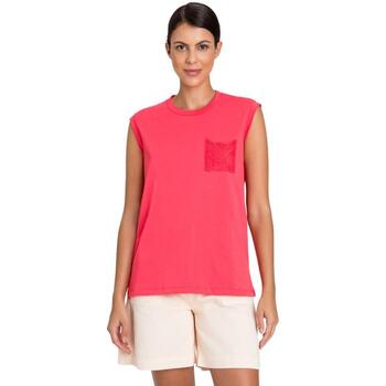 Abbigliamento Donna Top / T-shirt senza maniche Twinset Actitude T-shirt regular con pizzo 241AT2190 Rosa