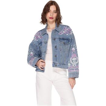 Abbigliamento Donna Giacche Since're WOMAN EMBROIDERY CROPPED JACKET Blu