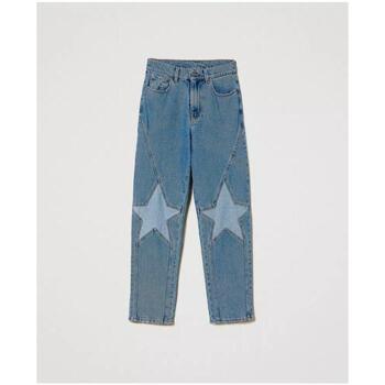 Abbigliamento Donna Jeans Twinset Actitude Jeans cinque tasche con stelle 241AP2492 Blu