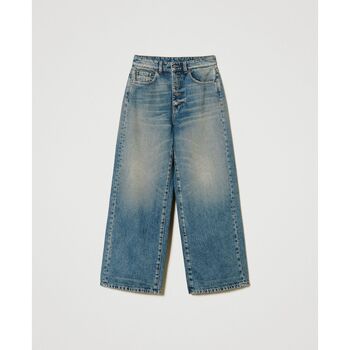 Abbigliamento Donna Jeans Twinset Actitude Jeans wide leg con bottoni 241AP2451 Blu