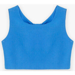 Abbigliamento Bambina Top / T-shirt senza maniche Dixie Crop top da bambina girocollo in tinta unita CC06300G64 Blu