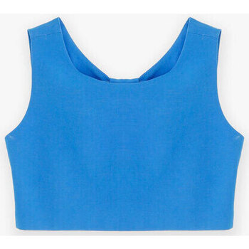 Abbigliamento Bambina Top / T-shirt senza maniche Dixie Crop top da bambina girocollo in tinta unita CC06300G64 Blu