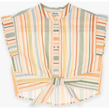 Abbigliamento Bambina Camicie maniche corte Dixie Camicia rigata con cintura fusciacca CC27271G64 Multicolore