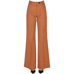 Abbigliamento Donna Pantaloni True Royal Pantaloni in lino e viscosa PNP00003217AE Arancio