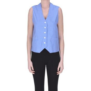 Abbigliamento Donna Top / T-shirt senza maniche Minina Gilet a righe TPT00003084AE Blu
