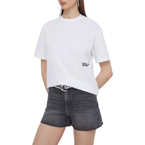 Abbigliamento Donna Polo maniche lunghe Karl Lagerfeld 241J1707 Bianco