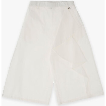 Abbigliamento Bambina Pantaloni morbidi / Pantaloni alla zuava Dixie Pantaloni cropped elasticato RS05270G64 Bianco