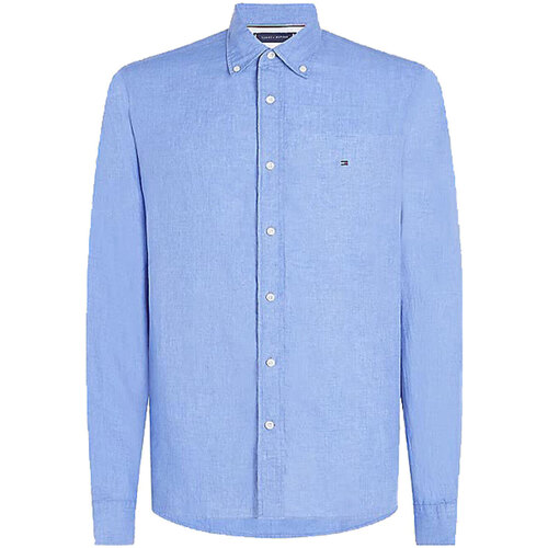 Abbigliamento Uomo Camicie maniche lunghe Tommy Hilfiger PIGMENT DYED LI SOLID RF SHIRT Blu